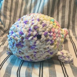 This is a crochet confetti whale